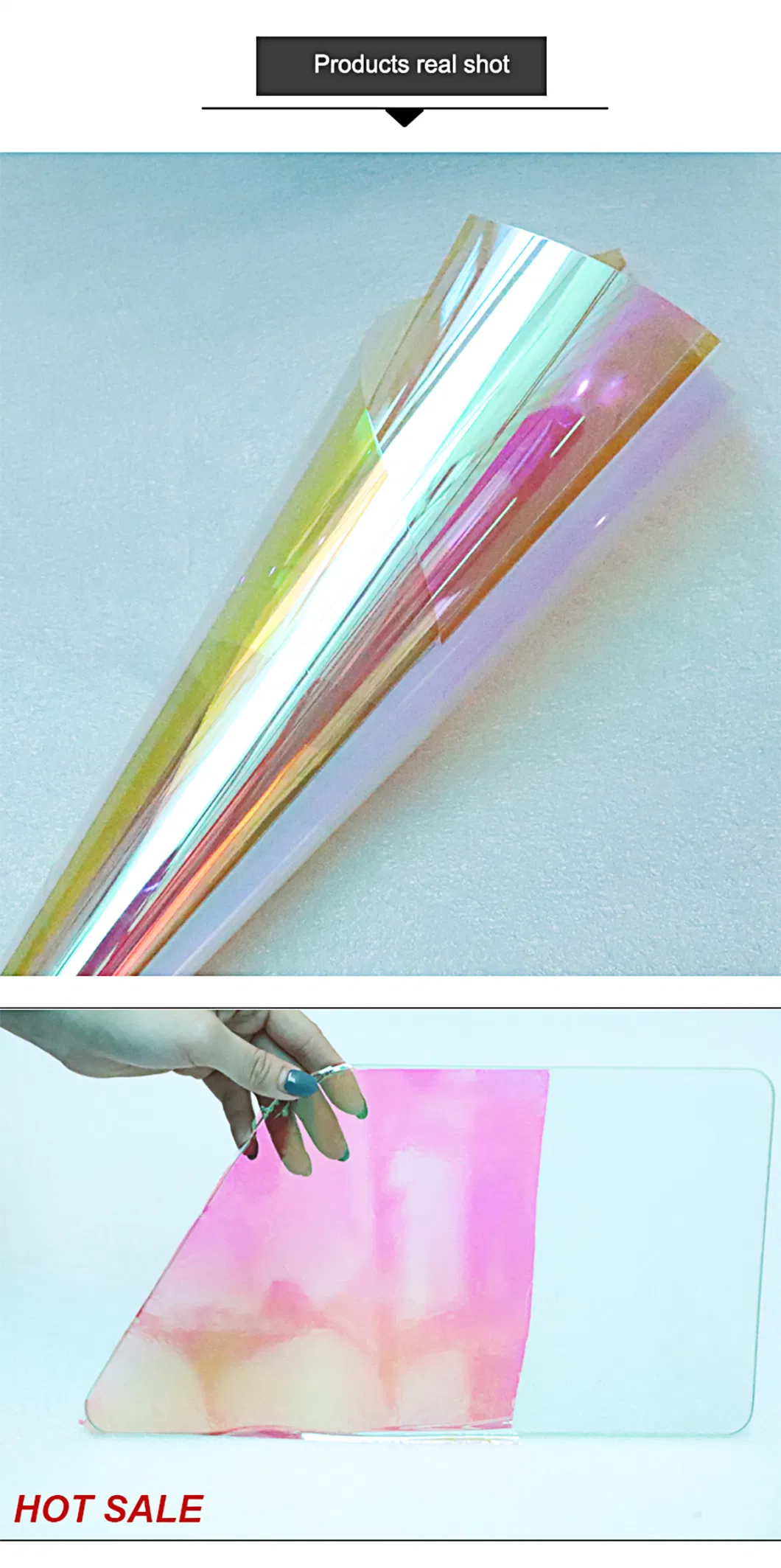 1.38*30m Wholesale Price Photochromic Dichroic Rainbow Decorative Colorful Tint Film for Building and Car Windows Glass Film