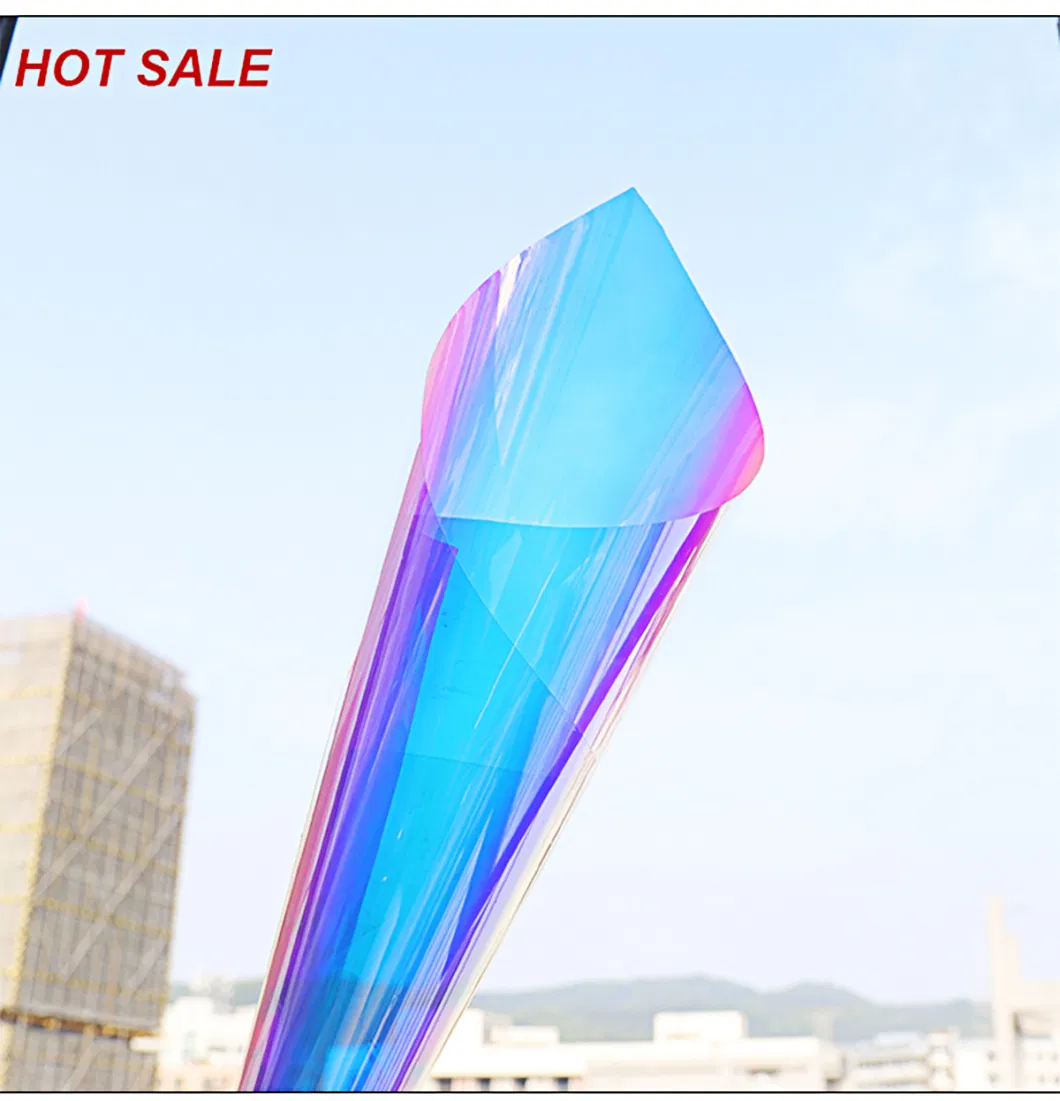 1.38*30m Wholesale Price Photochromic Dichroic Rainbow Decorative Colorful Tint Building Glass Film