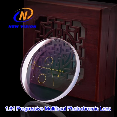 1.61 lente ottica Shmc progressiva Blue Cut PBX, lente fotocromica marrone a blocchi blu