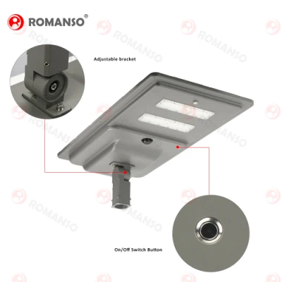 Hot Selling 50000h 2700~6000K 6 ore di lenti per parcheggio Lampada solare Via luce Mini