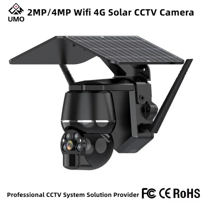 Videocamera wireless 2MP/4MP 4G/WiFi Zoom 4X a doppio obiettivo con solare Pannello