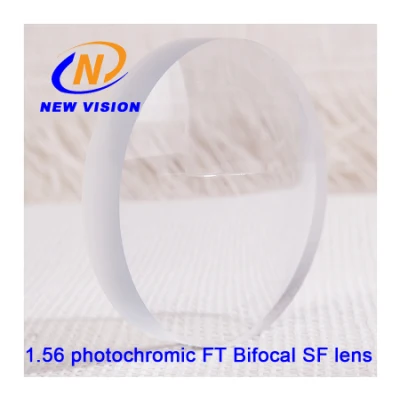  Lente ottica bifocale 1.56 Photogray Flat Top semi-rifinita con rivestimento rigido