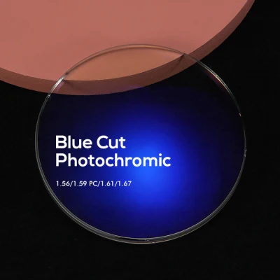 1.56 Blue Cut UV420 HMC lenti fotocromiche Fotogray Blu chiaro Occhiali da vista lenti in resina ottica bloccanti