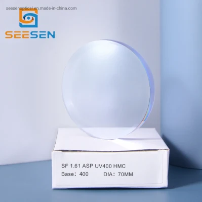 CR39 materiale lente semilavorato ad alto indice semilavorato 1.61 ASP UV400 Obiettivo ottico di alta qualità HMC