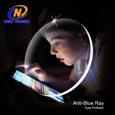1.56 lente ottica con rivestimento blu UV420, lente oftalmica a blocco blu