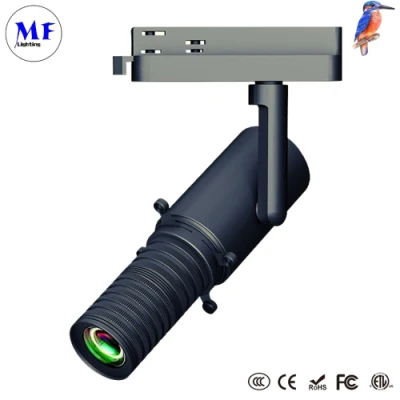 Proiettore con cornice da 30 W, proiezione Gobo, cornice per Creative Shaper, taglio completo Apparecchiatura di illuminazione Ra&gt;97 No Glare Shooter LED luce spot Track sagomabile Luce di carreggiata
