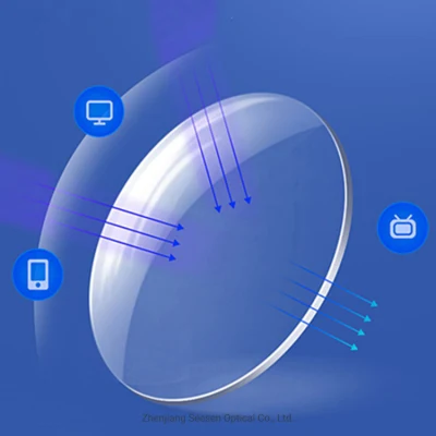 Lente circolare blu trasparente blocco 1.59 policarbonato PC UV420 anti Lenti blu UV420 con rivestimento blu