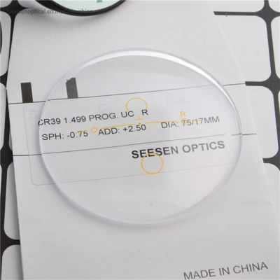 Lenti CR39 1.499 UC lente ottica multifocale progressiva senza rivestimento Lente bianca