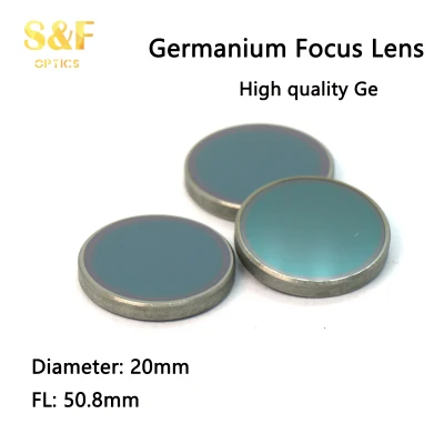 Cinese Produttore diametro 20mm lunghezza focale 50,8mm fuoco a infrarossi germanio Lente per applicazioni a infrarossi