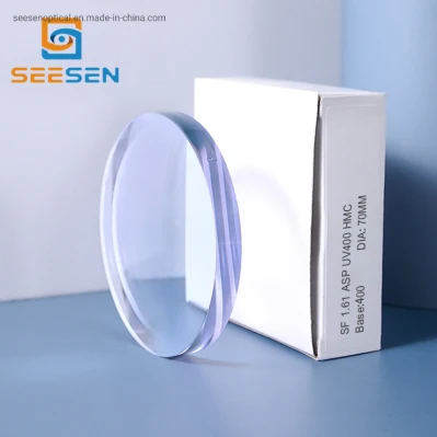 CR39 materiale lente semilavorato ad alto indice semilavorato 1.61 ASP UV400 Obiettivo ottico di alta qualità HMC