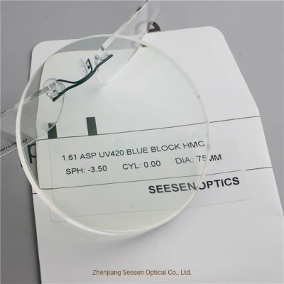 Danyang Prescription lenti ottiche lenti oftalmiche Produttori lenti 1.60 Spheric Blocco blu per proteggere dalle lenti Blue Light