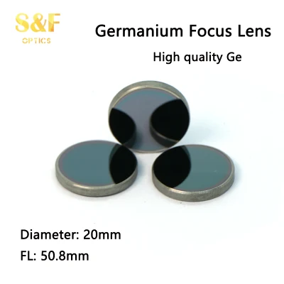 Cinese Produttore diametro 20mm lunghezza focale 50,8mm fuoco a infrarossi germanio Lente per applicazioni a infrarossi
