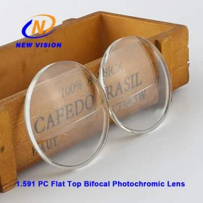 1.591 vetri ottici bifocali in policarbonato Flat Top/Photogray