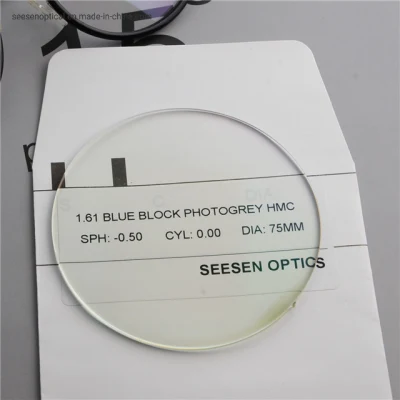 Lenti di aspetto blu Single Vision 1.61 ASP UV420 Lenti fotocromiche HMC Photo Grey/Brown di colore blu Cut HMC Spin