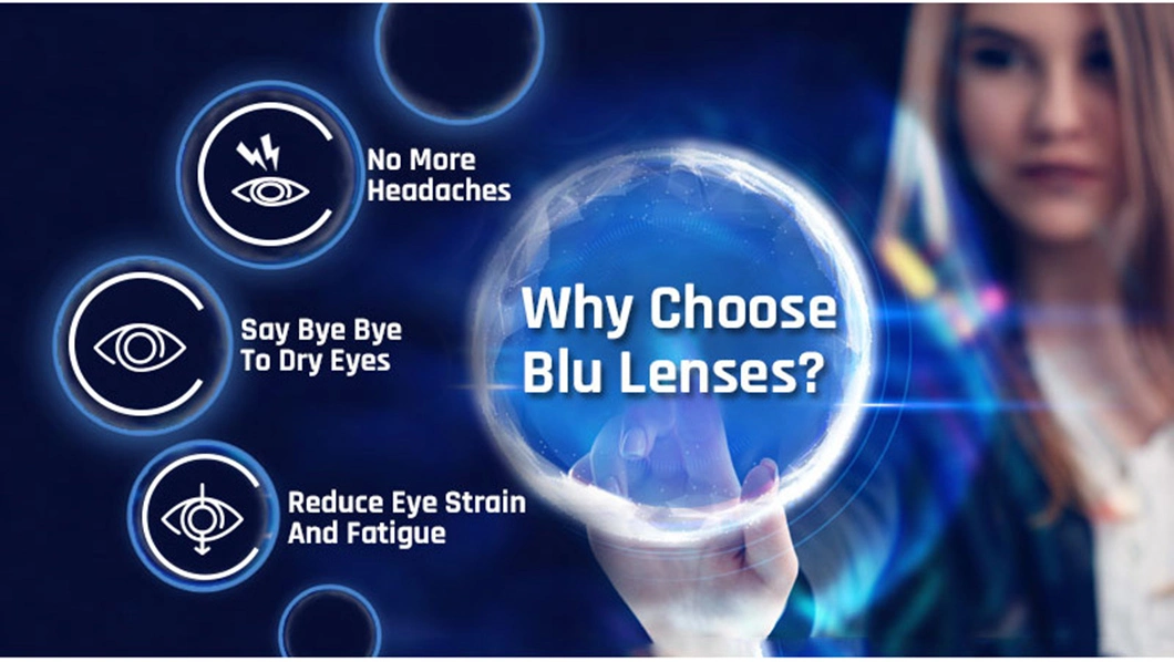 Cr39 Resin 1.56, 1.61, 1.67, 1.74 and 1.59 PC UV420 Blue Cut Lens Ophthalmic Lenses Blue Coating Lens