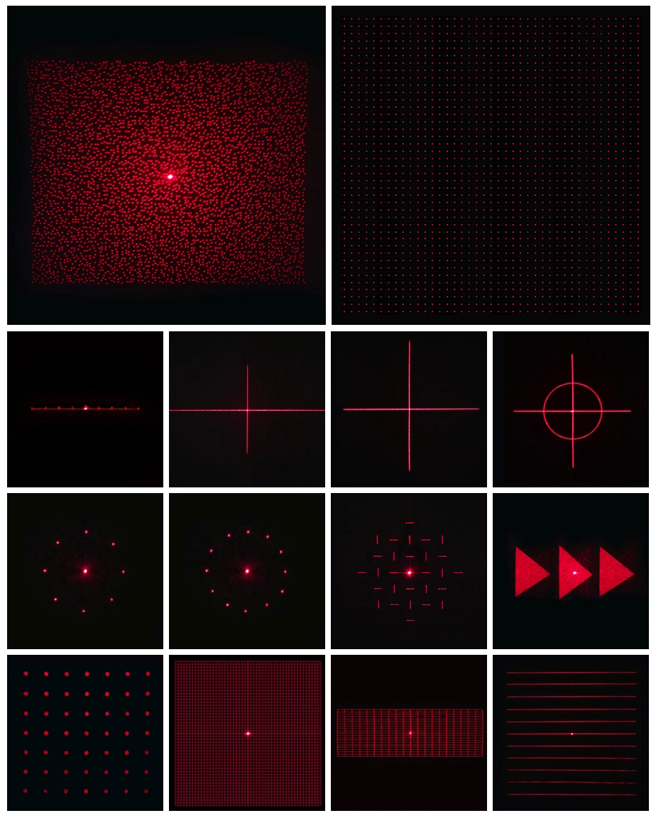 12 Dots Circular Small Laser Gratings Plastic Lens DOE