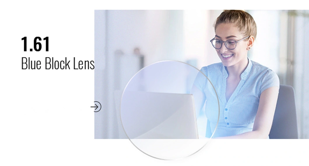 Blue Block Lens 1.61 UV420 Blue Cut Hmc Anti Blue Light Optical Lens Ar Coating Lenses