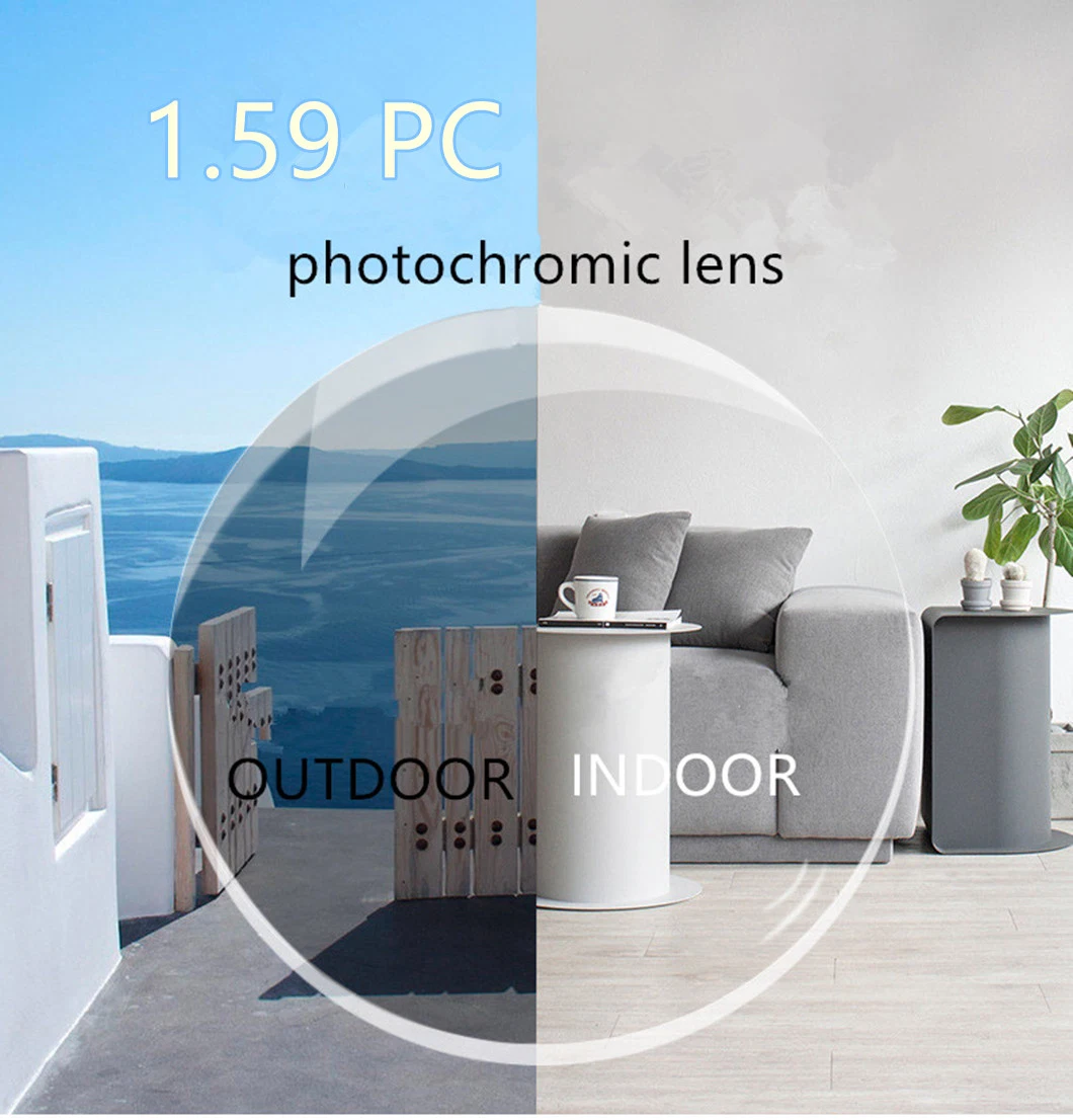 Fast Change Photochromic 1.59 Spin Polycarbonate Photochromic Hmc Polycarbonate Eyeglass Lenses