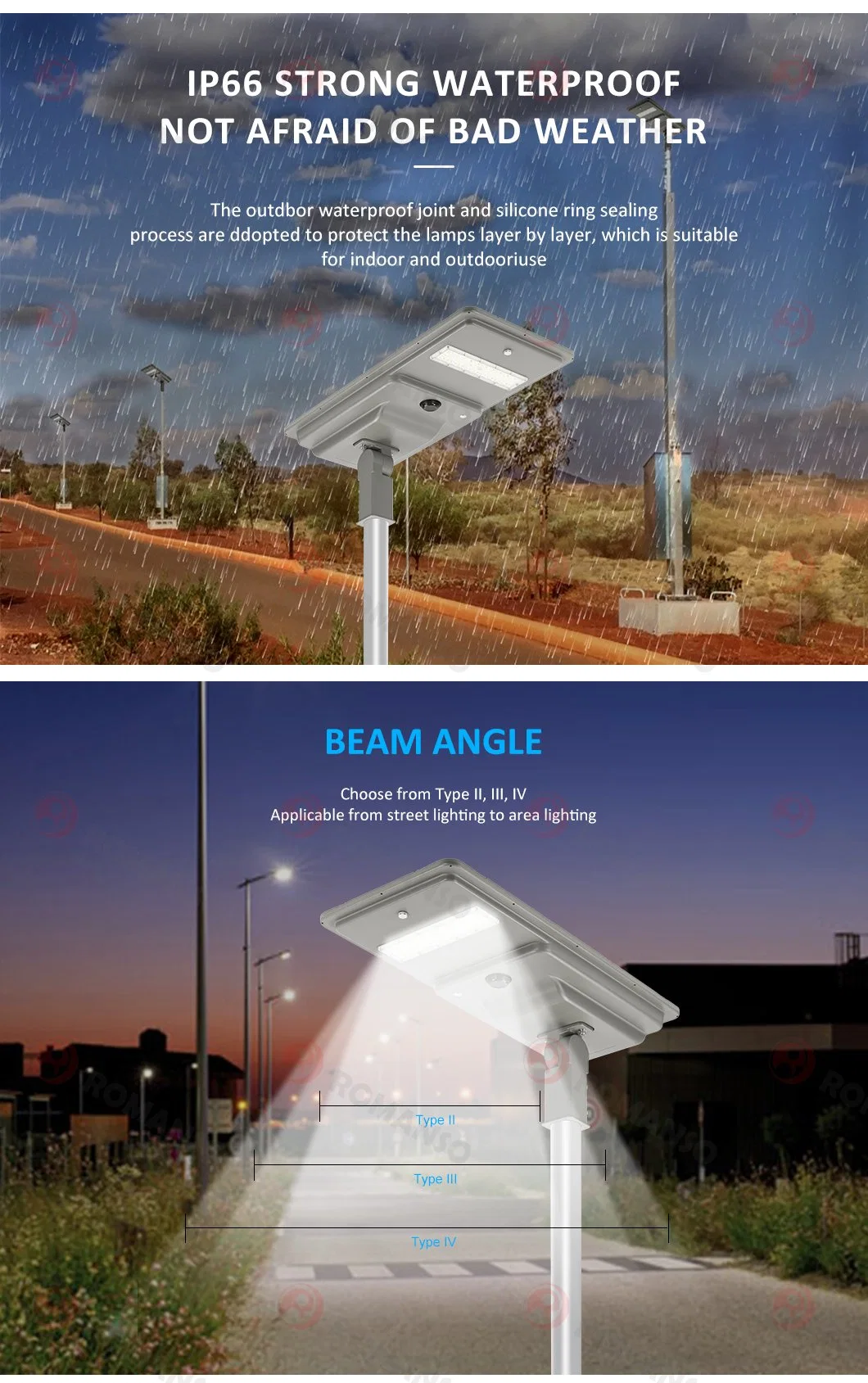 Hot Selling 50000hrs 2700~6000K 6hrs PC Lens for Dairy Cows Lamp Industrial Solar Street Light
