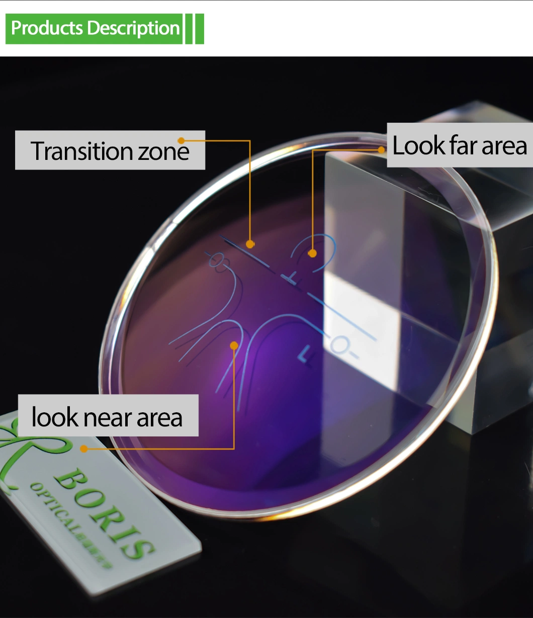 Index 1.591 Polycarbonate Progressive Hmc EMI Optical Lenses