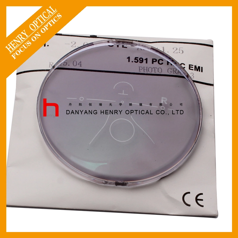 1.591 Single Vision Photochromic Gray Optical PC Lens Hmc
