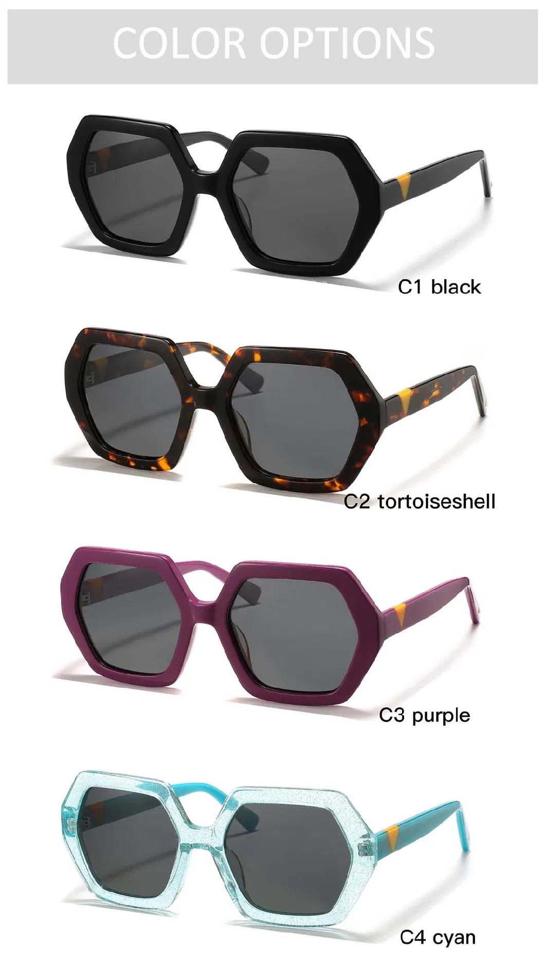 Gd Polarized Popular Style Shine Colorful Acetate Sunglasses High Quality Sun Glass Designer Men Women Tac Lenses