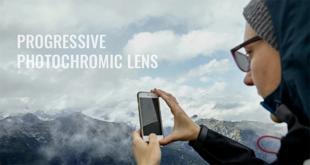 China Manufacturer Hot Aelling 1.56 Photochromic Grey Progressive Multifocal Lens
