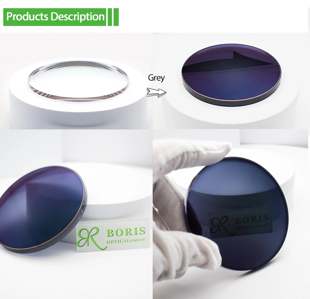 1.61 Mr-8 Photochromic Grey Hmc Optical Lens