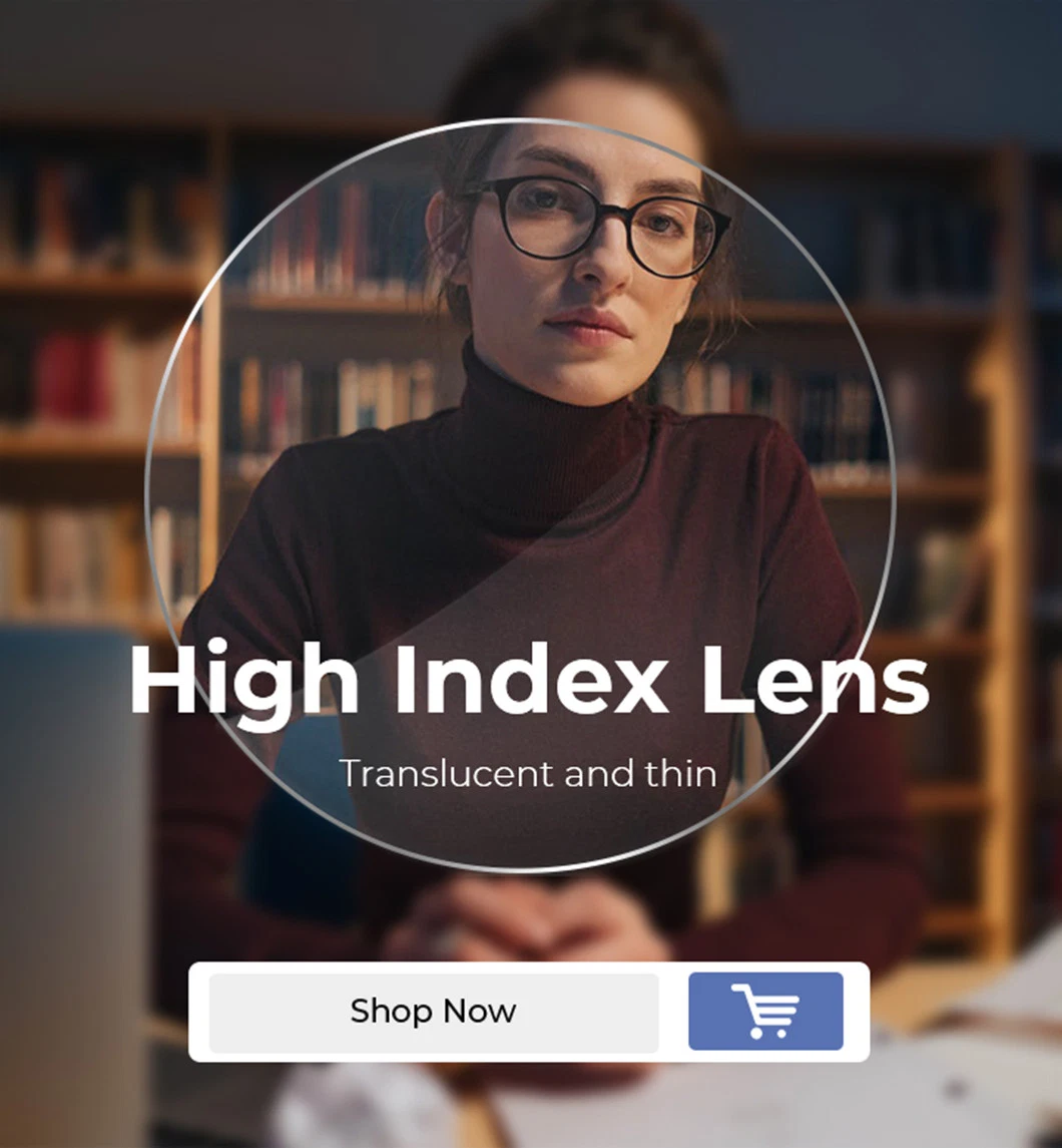 Thinnest Eyeglass Lenses High Power Spectacle Mr-174 High Index UV400 Lens Super Hydrophobic Shmc Prescription Rx Lens