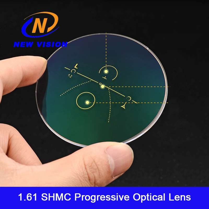 1.61 Progressif Multifocal Super Hydrophobic Blue Blocker Green Coating Lens