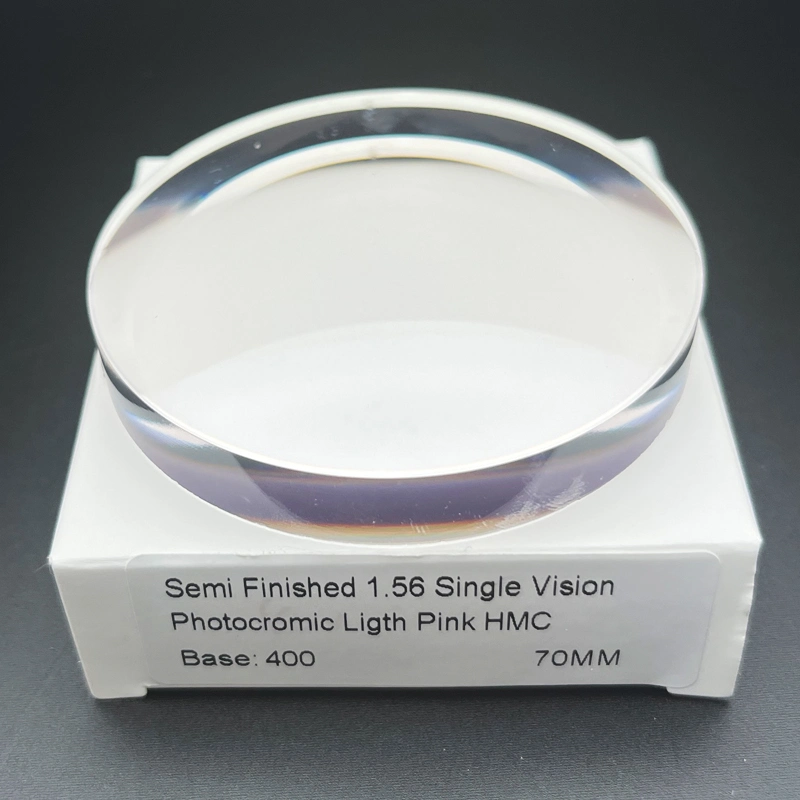 Semi-Finished 1.56 Photochromic Light Pink UV Protection Optical Lens