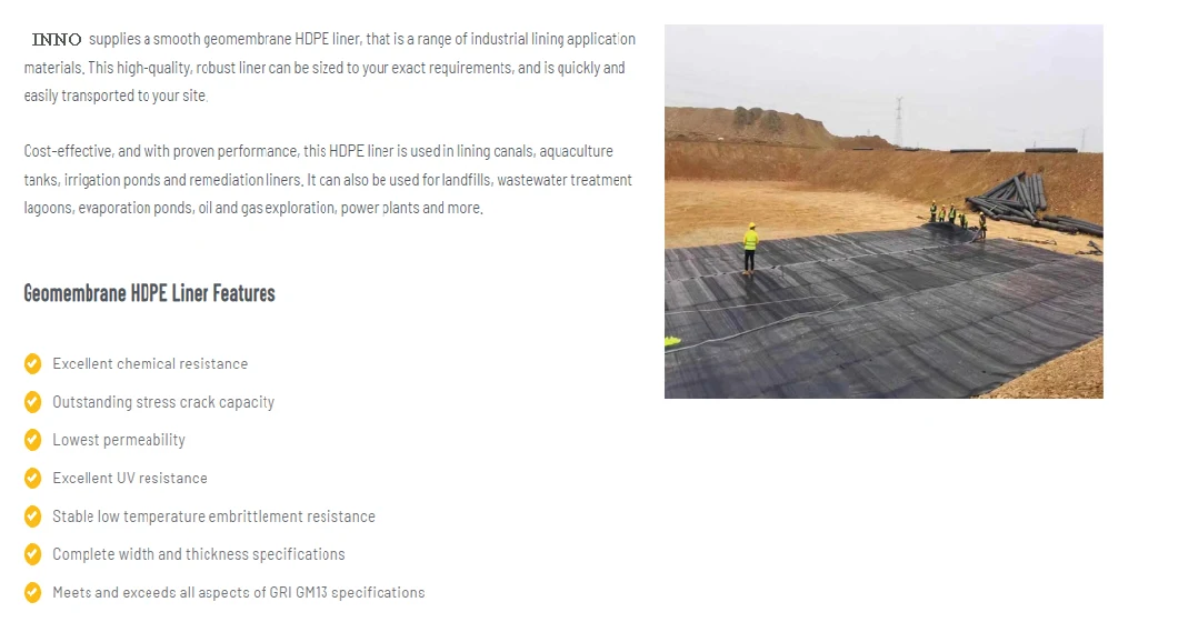 Smooth 0.2mm-2.5mm Geomembrane Green Cost Price Sheet Polyethylene Waterproofing Membrane Lining for Landfill Site