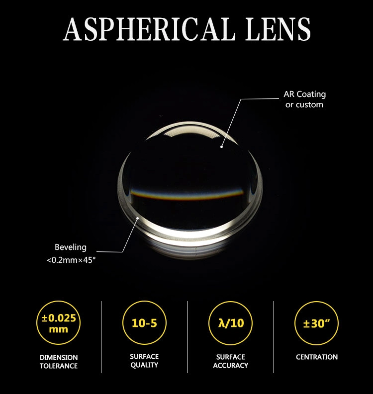 Custom Optical Glass Fused Silica Aspheric Lens with Anti-Reflective Coating