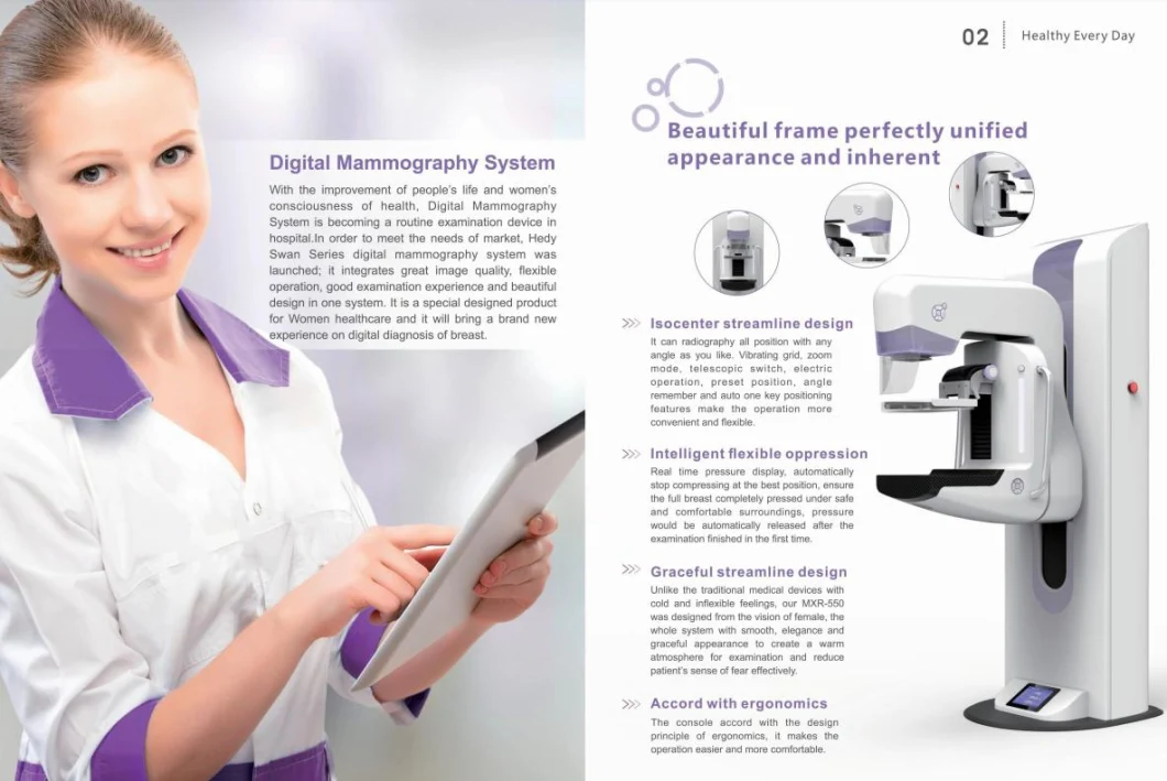 Medical Digital Mammography System Xray Machine for Women
