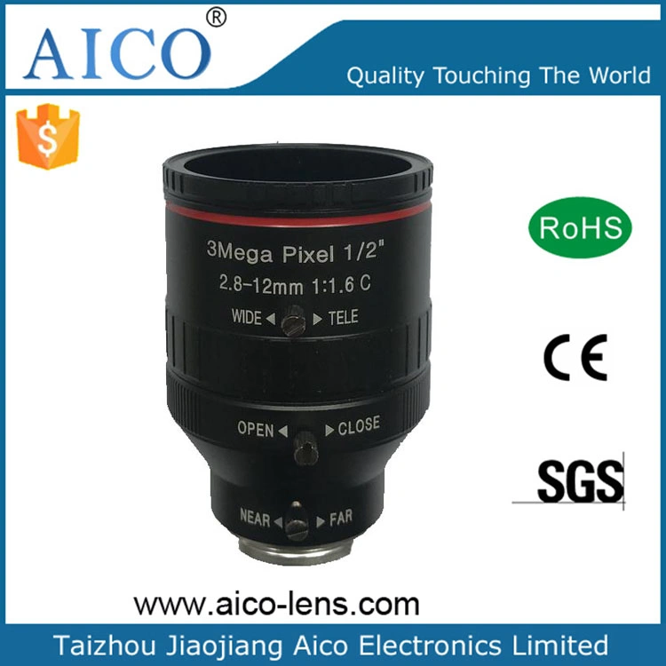 1/2&quot; Format F1.6 C-Mount Manual Iris 2.8-12 mm 3MP Vari-Focal 2.8mm to 12mm Cmount Industrial Vision Verifocal Zoom Linse Lens