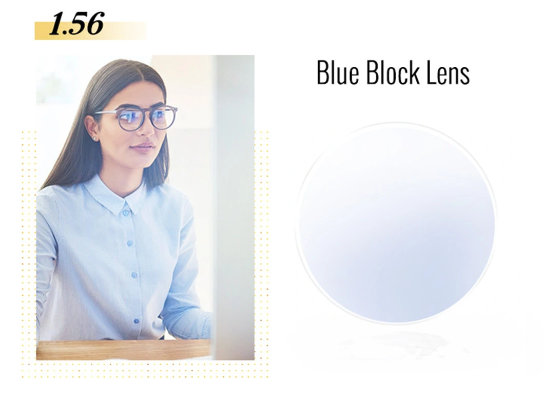 Eyeglass Resin Lens 1.56 Anti Blue Light Blue Block Cut Resin Eyeglasses Lenses Price Ophthalmic Optical Lens