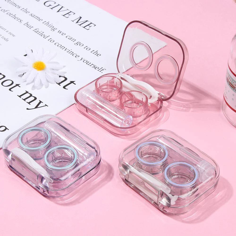 New Style Transparent Tweezers Suction Stick Container Set Portable Contact Lens Box for Women Travel Contact Lenses Case