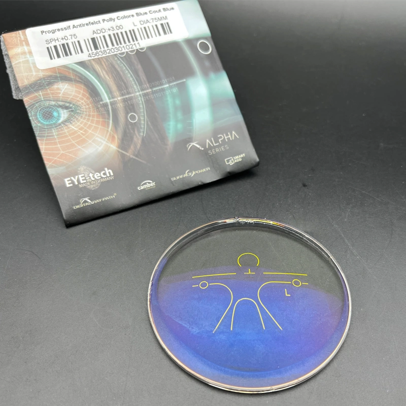 Polycarbonate Progressive Anti-Reflective Blue Cut Blue Coating Customized Optical Lenses