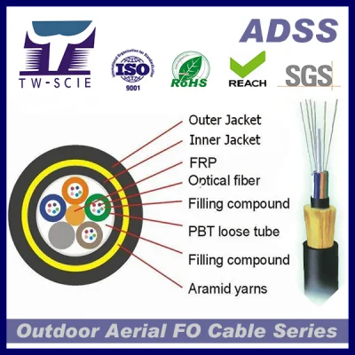 Outdoor Overhead ADSS Cable 48 Core Single Mode with Price 5% off