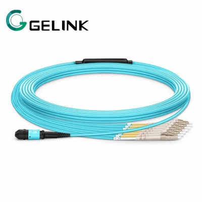 8/12/16/24/72/144fiber Sm/Om3/Om4 Qsfp 40g MPO MTP to 10g LC/Sc Breakout Cable Fiber Optic Patch Cord