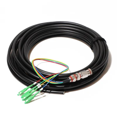 Softel Optic Fiber Pre-Terminated Waterproof Pigtail Cable, LC, Sc/APC 4 Core Waterproof Fiber Pigtail
