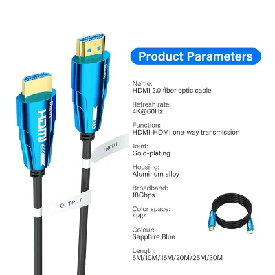 Fiber Optic HDMI Cable (18 Gpbs - 4K/60Hz) with Arc and 30m Length