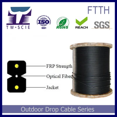 FRP Indoor Drop Fiber Optic Cable Gjfxh Gjxh Bow-Type Drop Cable