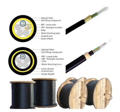 All Dielectric Aerial Single Mode ADSS 24 48 72 96 144 Core Outdoor ADSS Fiber Optic Cable