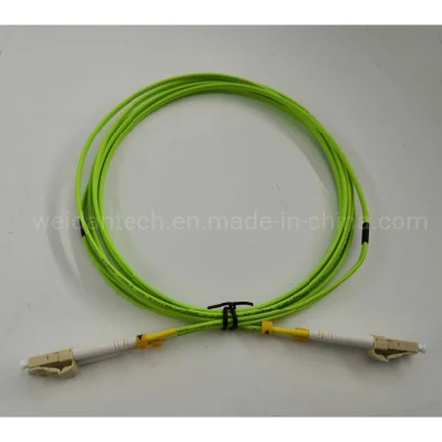 2Meter 6FT LC/UPC--LC/UPC OM5 LSZH 2.0MM Multimode Duplex FOC fiber Optic cable SWDM Lemon  Green