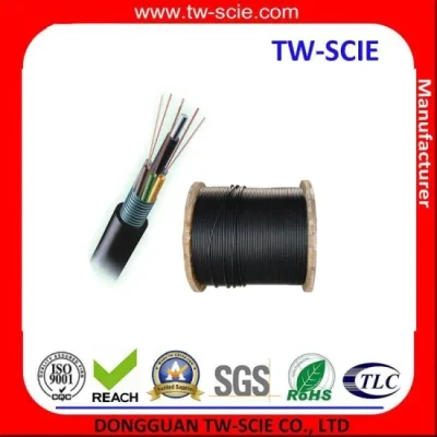 12, 24 Core Outdoor Armored Optical Fiber Cable with Corning GYTS