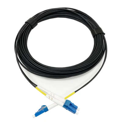 Factory Supplied LC-LC Duplex Armored Optical Fiber Double Cores Fiber Optical Cable