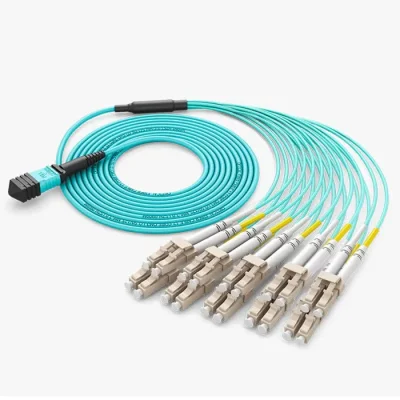 Fiber Optic Optical Patch Cord Cable Jumper Om3 Om4 8-24 Cores Mmf Connector MPO/Upc-LC/Upc