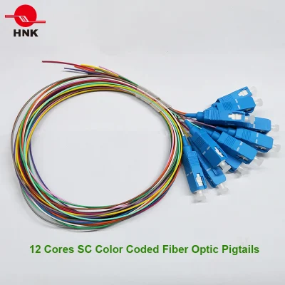 12 Cores Sc Singlemode PC Upc APC Fiber Optic Pigtail