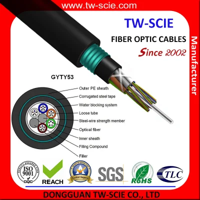 Direct Burial Cable 4/6/12 Core Single Mode Fiber Optic GYTY53-G